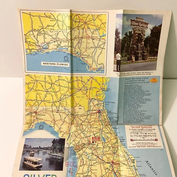 Vintage 1965 Florida Silver Springs Brochure Pamphlet Souvenir with Map - Picture 6 of 13